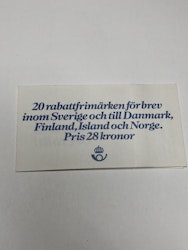 20 DISCOUNT STAMPS, mint, for letters, within Sweden, Denmark, Finland, Iceland, and Norway.