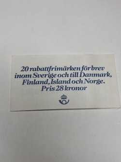 20 RABATT-FRIMÄRKEN, postfriska, för brev, inom Sverige, Danmark,Finland, Island, och Norge.