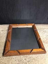 MIRROR, wood, tramp art, first half of the 20th century.