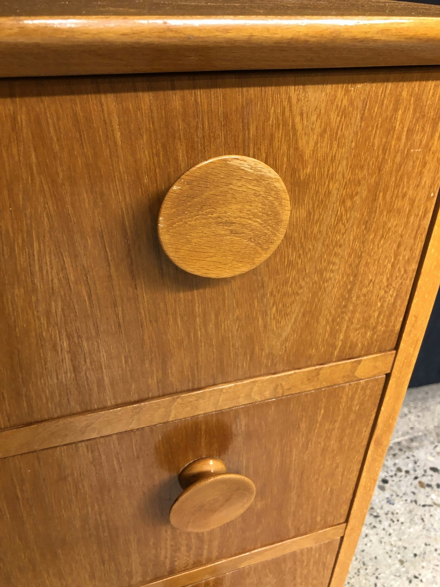 DESK, elm, 1930s/40s.