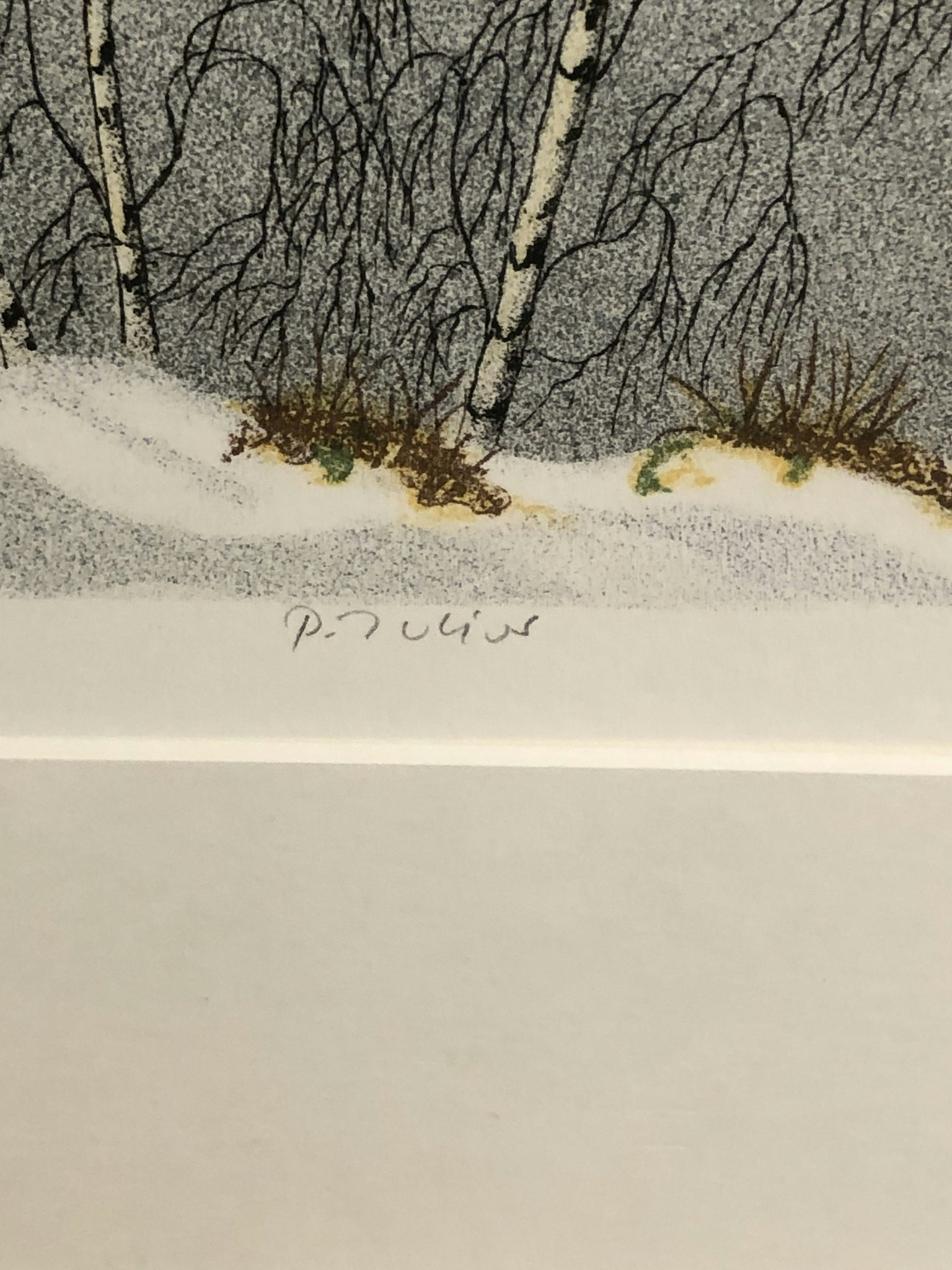 PER JULIUS. Vinterlandskap, färglitografi, signerad samt numrerad 258/360.