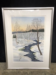 PER JULIUS. Vinterlandskap, färglitografi, signerad samt numrerad 258/360.