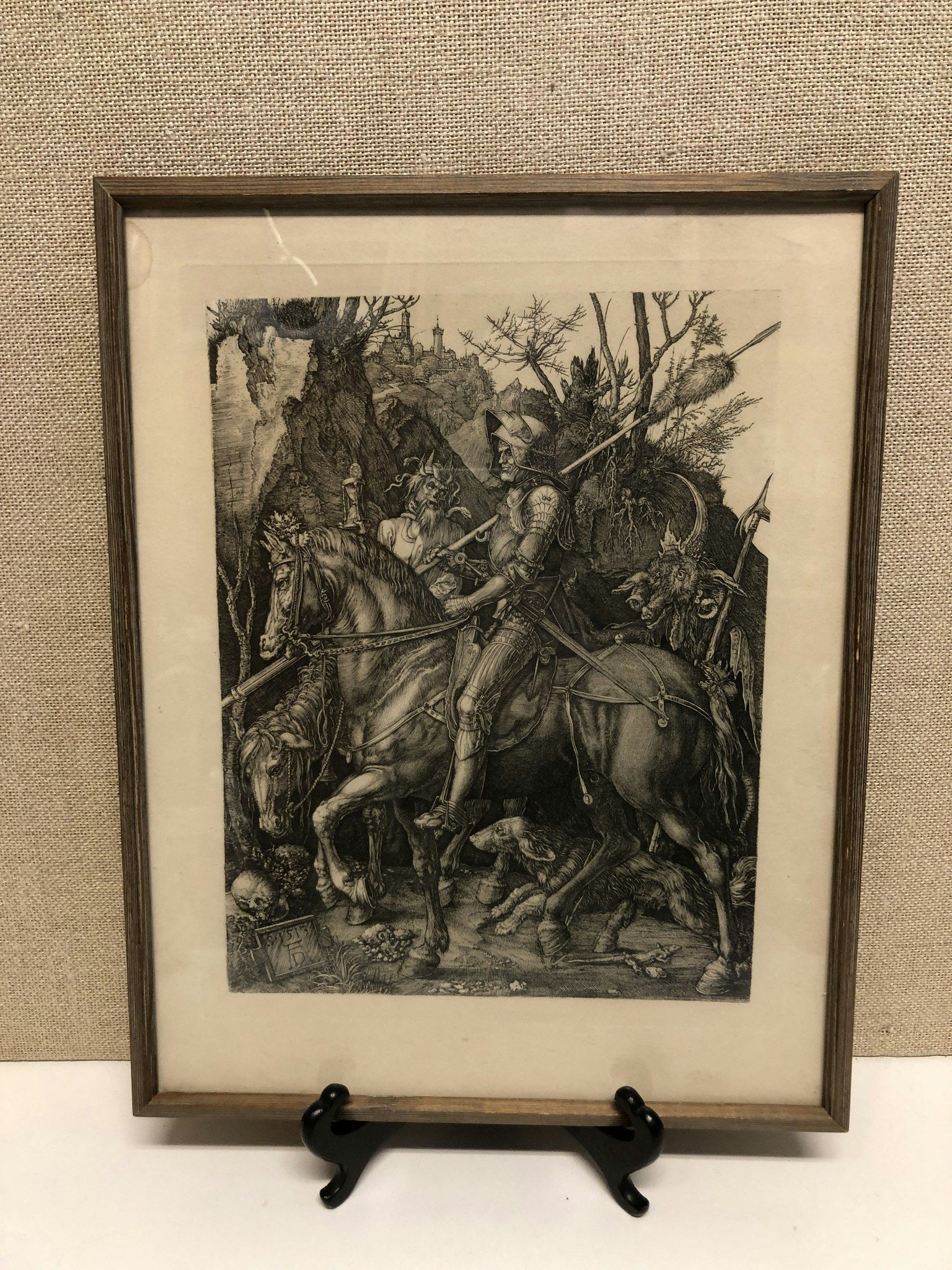 ALBRECHT DÜRER. After, "Knight, Death and the Devil" etching, signed and dated in the print 1513.