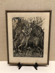 ALBRECHT DÜRER. Efter, "Knight, Death and the Devil" etsning, signerad och daterad i trycket 1513.