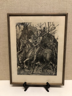 ALBRECHT DÜRER. Efter, "Knight, Death and the Devil" etsning, signerad och daterad i trycket 1513.