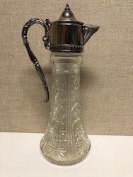 WINE DECANTER, glass/nickel silver, Raimond, Italy, second half of the 20th century.