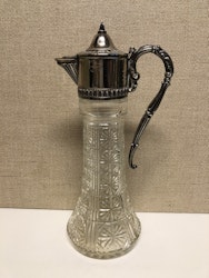 WINE DECANTER, glass/nickel silver, Raimond, Italy, second half of the 20th century.