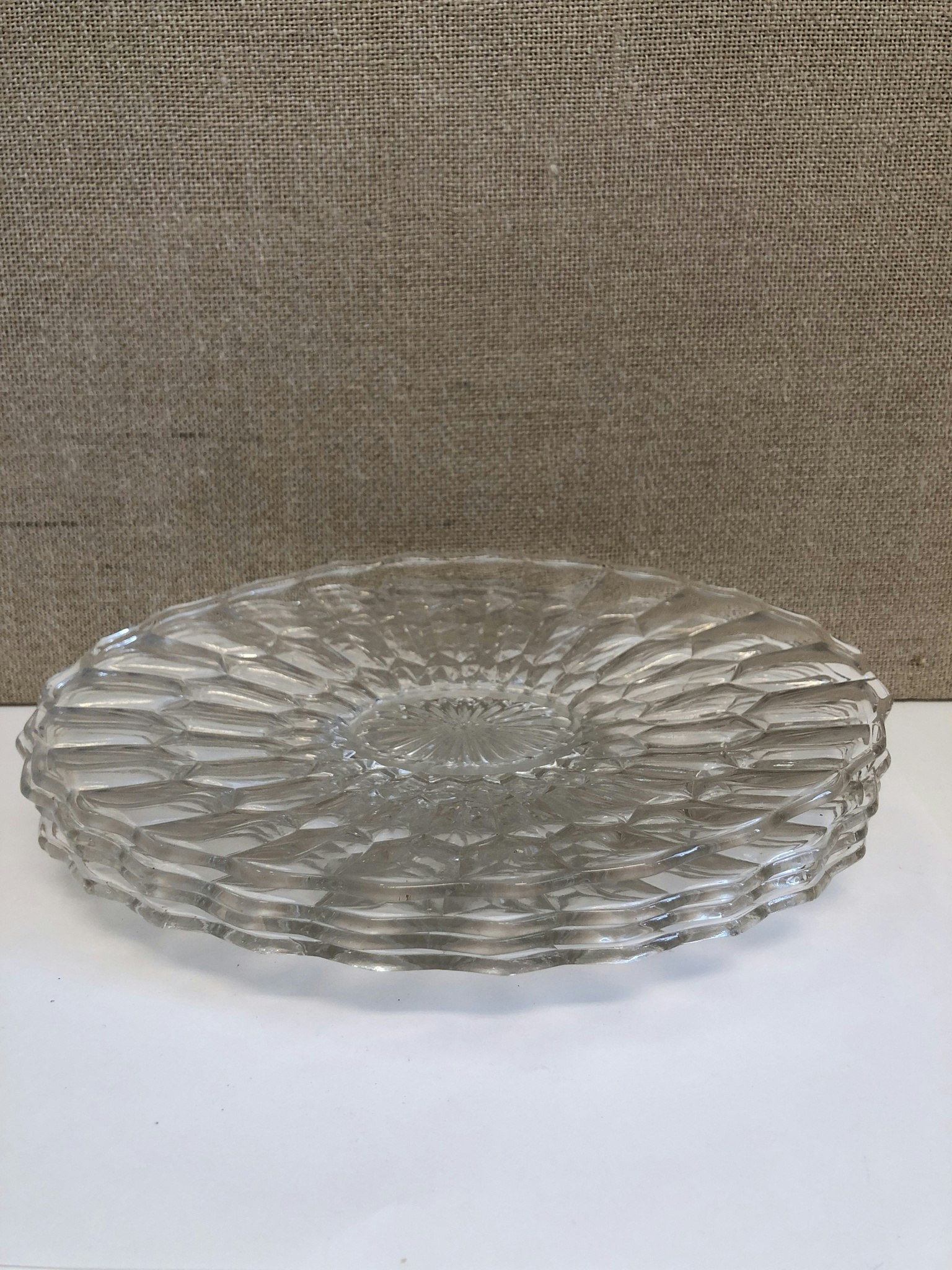 DISPLAY DISHES, 4 pieces, pressed glass, 1900s.