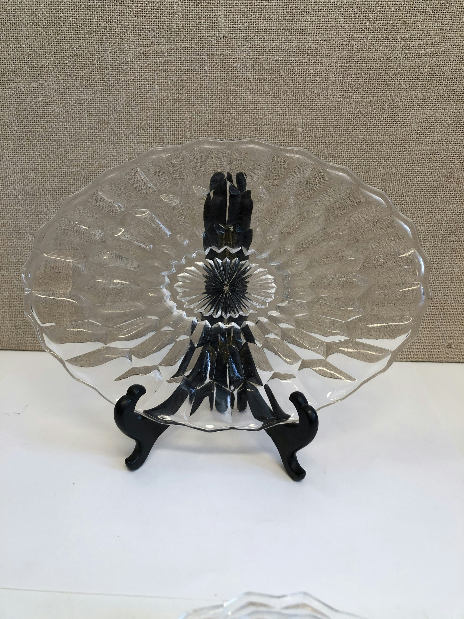 DISPLAY DISHES, 4 pieces, pressed glass, 1900s.