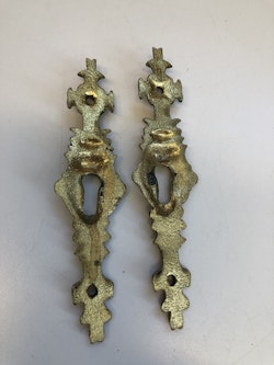 NYCKELSKYLTAR 2 st, bronserad metall, nyrenässans, 1800 talets slut.