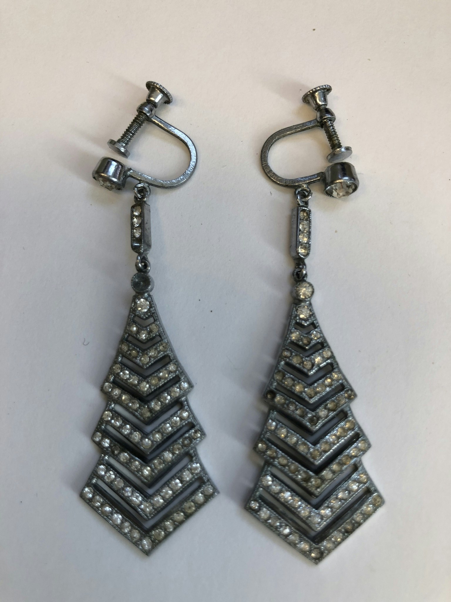 ÖRHÄNGEN, metall, vintage, art deco, 1920-40tal
