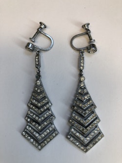 ÖRHÄNGEN, metall, vintage, art deco, 1920-40tal