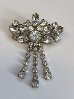 BROSCH Strass, metall, vintage 1900-tal