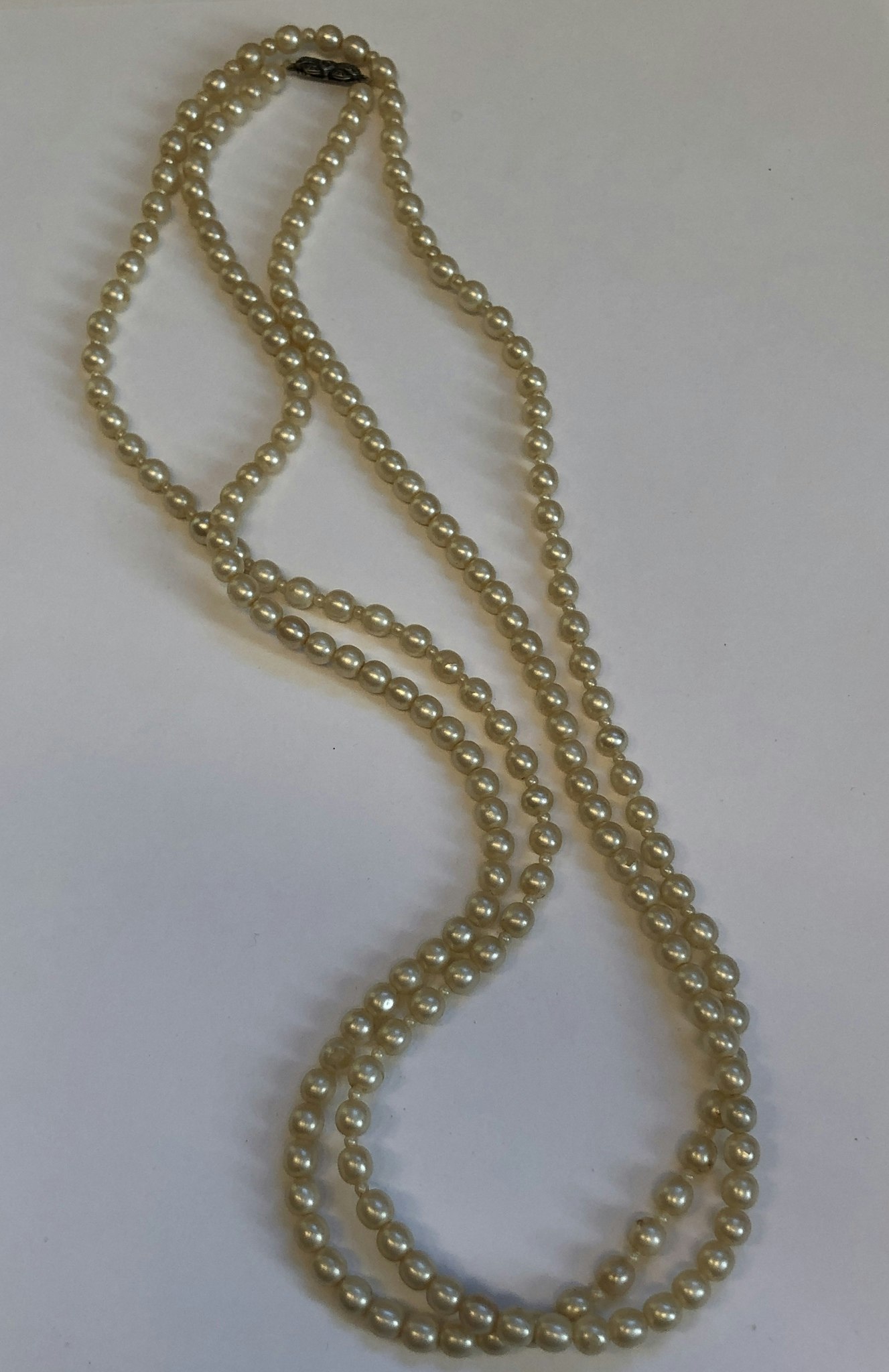 PÄRLHALSBAND, konstmassa/silver, Vintage 1900-tal