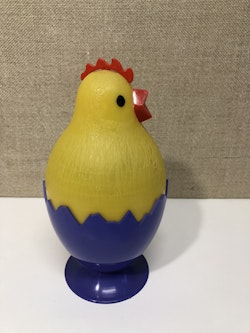 PÅSKÄGG/GODISGÖMMA, plast, "Kyckling", 1960/70-tal.