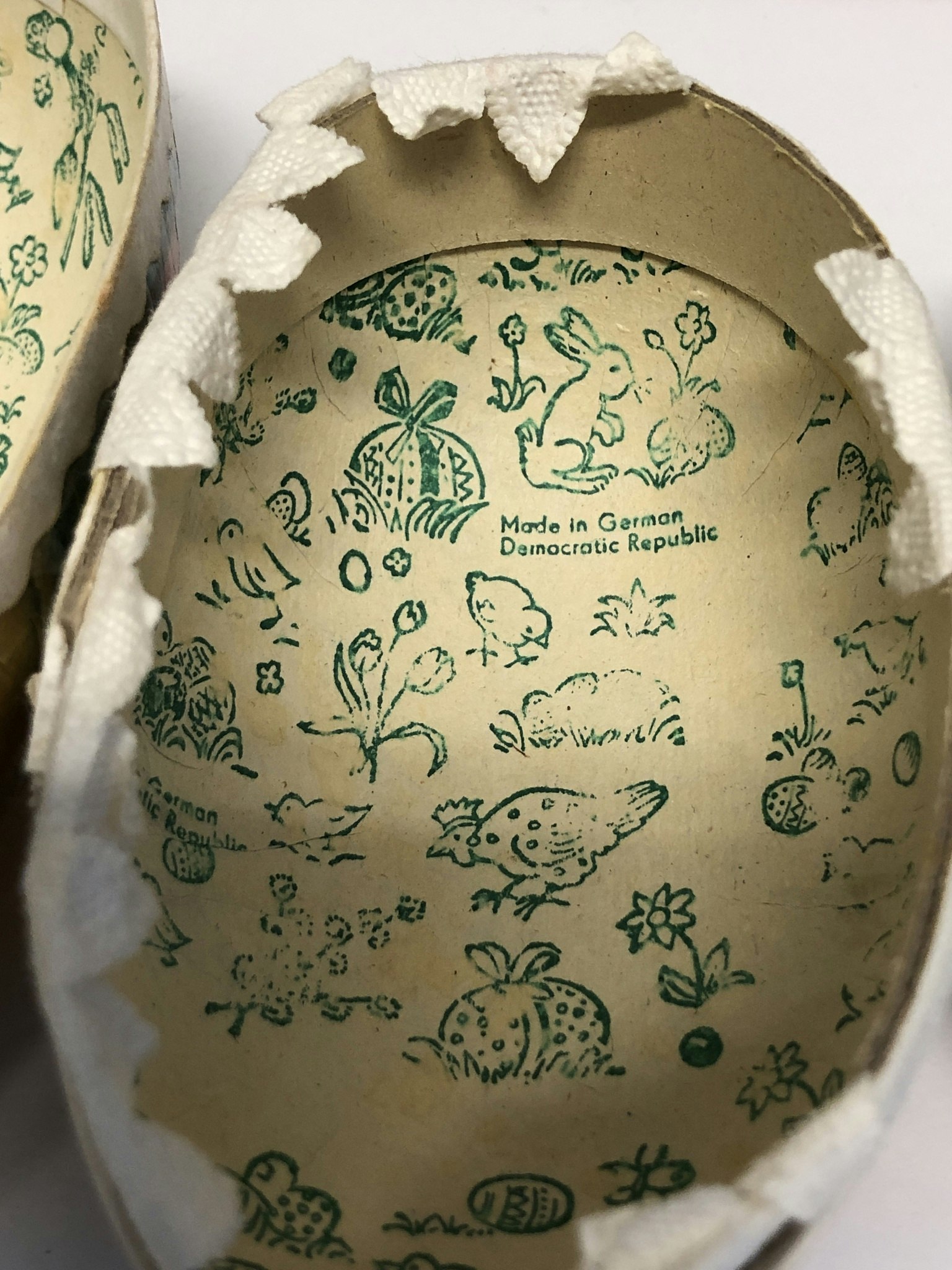 EASTER EGGS 2 pcs. paper, made in GDR, mid-20th century.