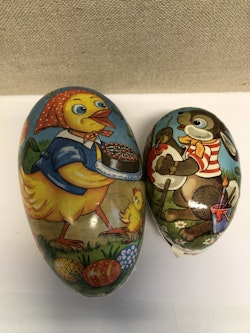 PÅSKÄGG 2 st. papper, made in GDR, 1900-talets mitt.