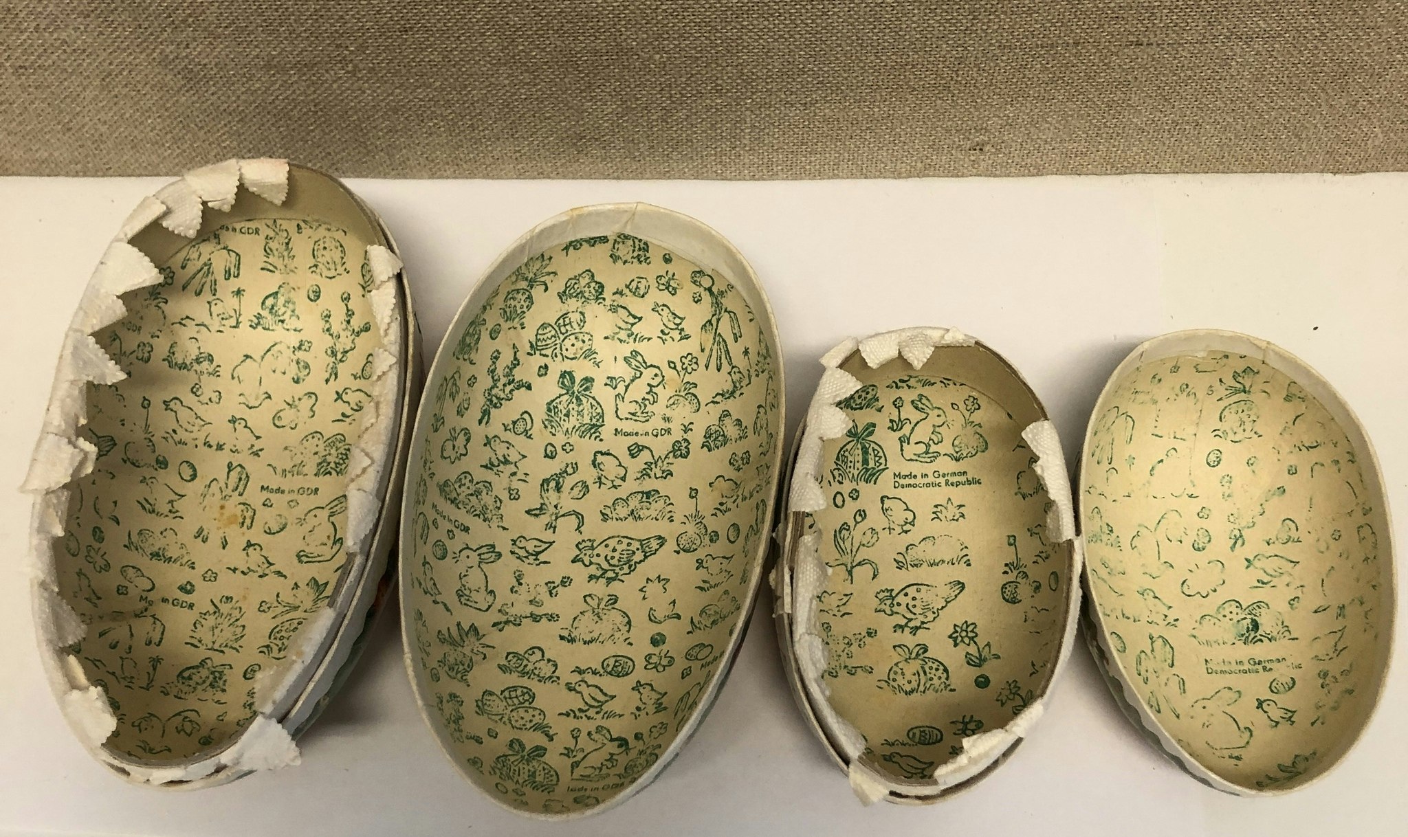 EASTER EGGS 2 pcs. paper, made in GDR, mid-20th century.