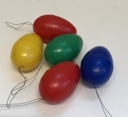 PÅSKÄGG 5 st. plast, påskrispynt, 1960/70-tal.