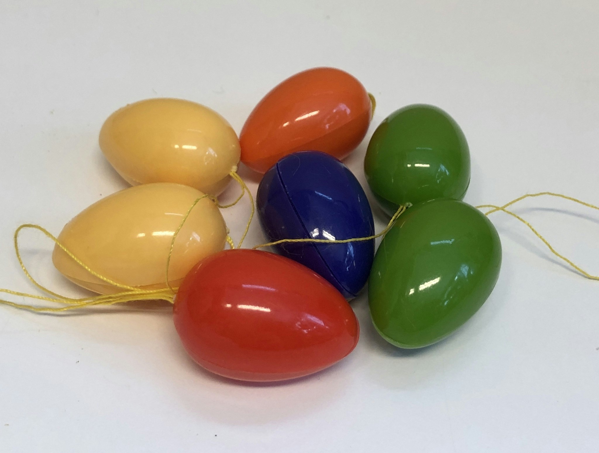 EASTER EGGS 7 pcs. plastic, Easter decorations, second half of the 20th century.