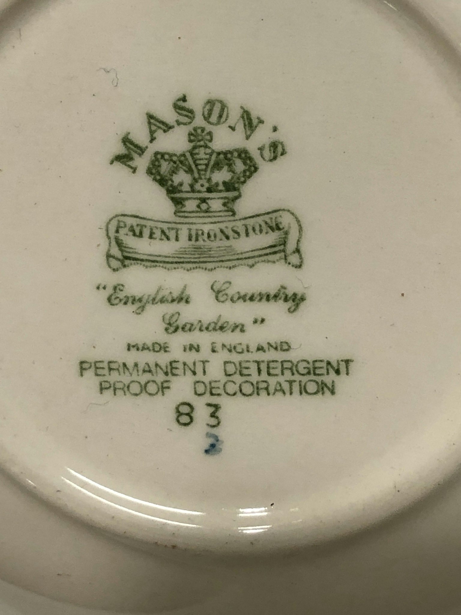 TEKOPP SAMT FRUKOSTSKÅL, porslin, " Englich Country Garden"  Mason, England.