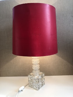 BORDSLAMPA, glas, 1960/70-tal.