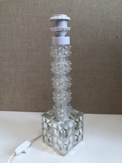 BORDSLAMPA, glas, 1960/70-tal.