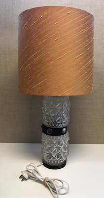 BORDSLAMPA, trä/glas, 1960/70-tal.