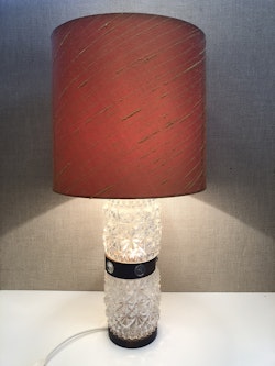 BORDSLAMPA, trä/glas, 1960/70-tal.