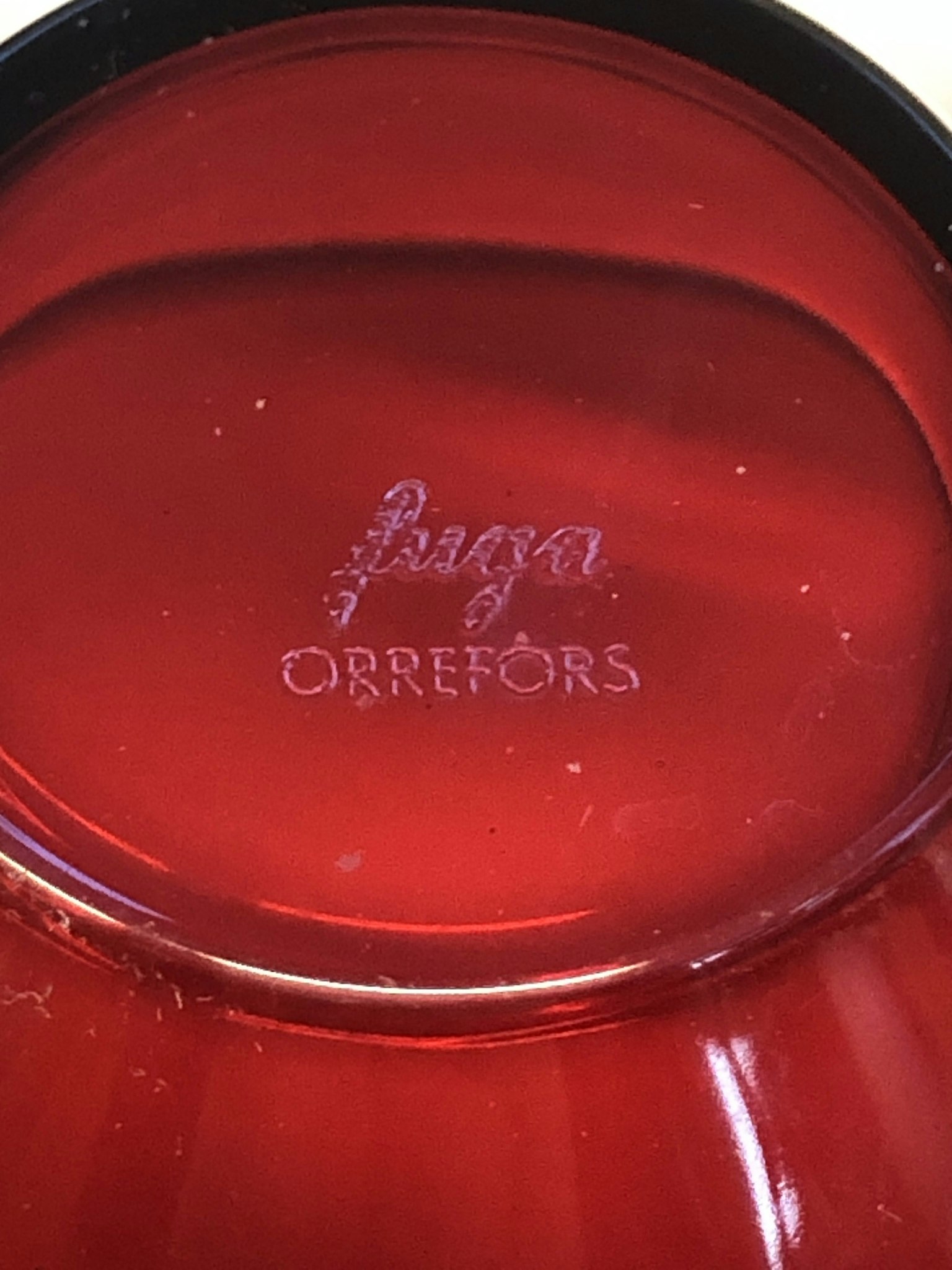 SVEN PALMQVIST. Skål, glas, "Fuga", Orrefors, 1900-talets andra hälft.