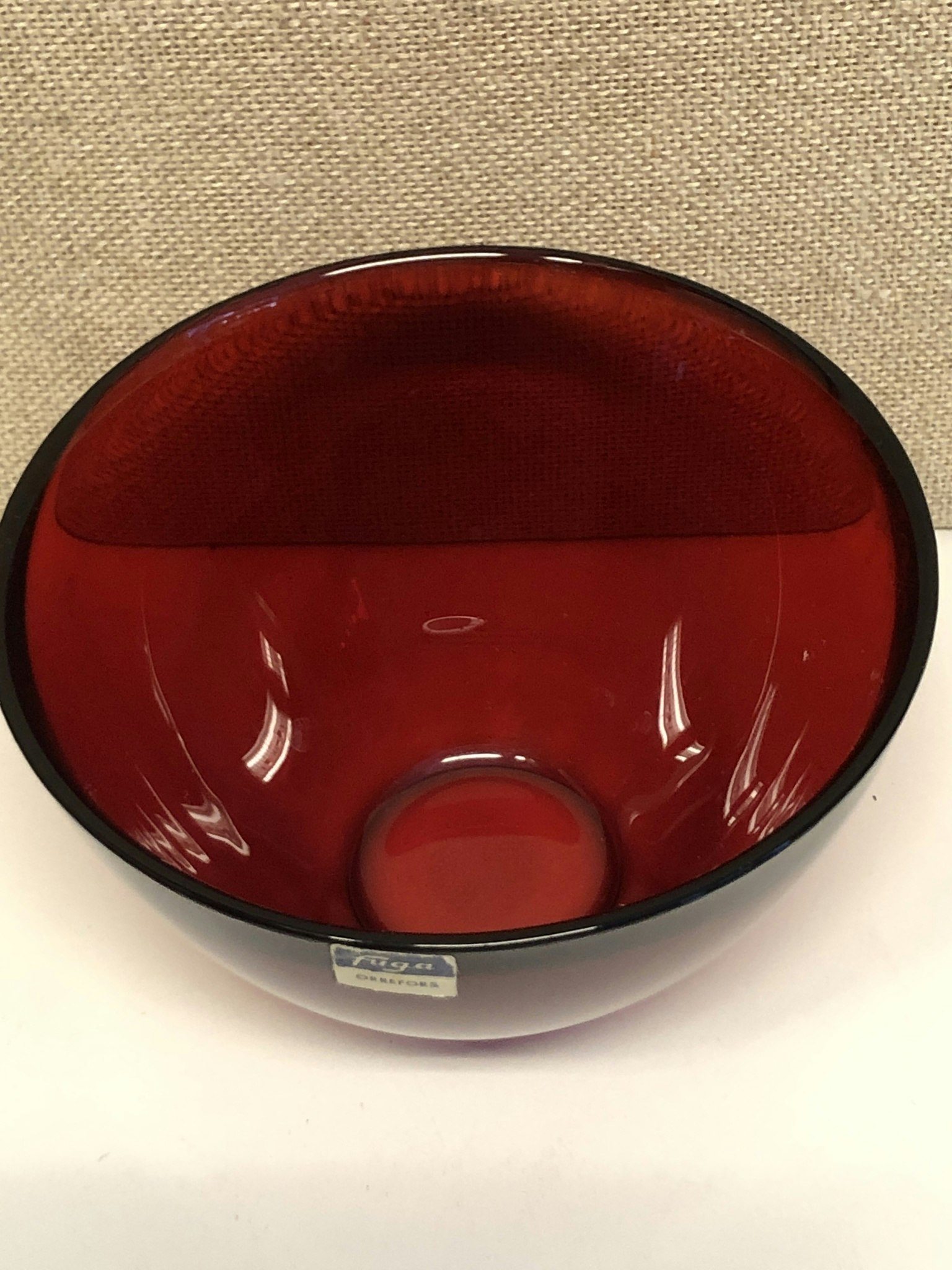 SVEN PALMQVIST. Skål, glas, "Fuga", Orrefors, 1900-talets andra hälft.