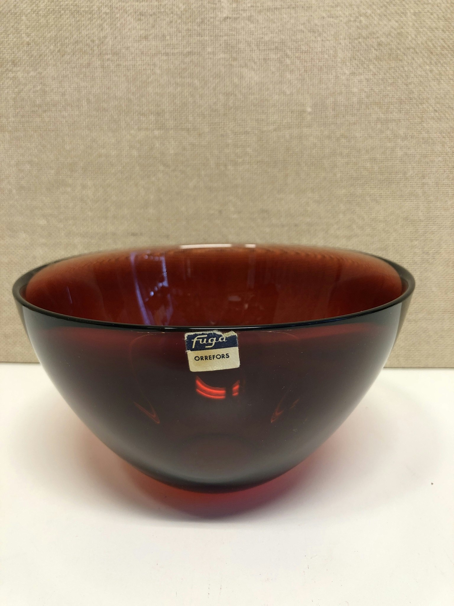 SVEN PALMQVIST. Skål, glas, "Fuga", Orrefors, 1900-talets andra hälft.