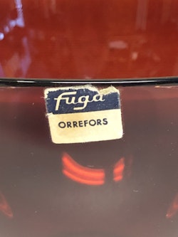 SVEN PALMQVIST. Skål, glas, "Fuga", Orrefors, 1900-talets andra hälft.