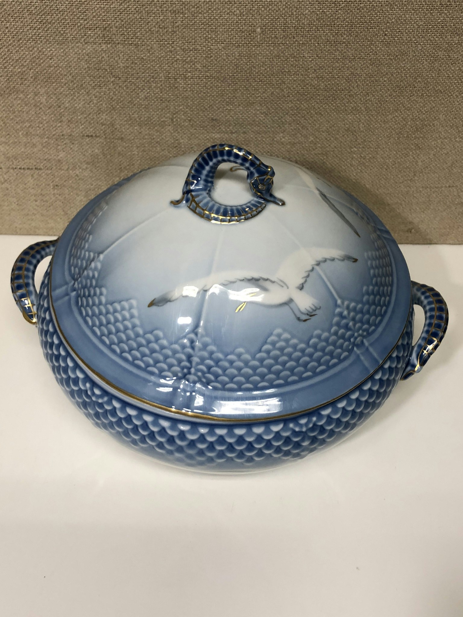 TERRIN WITH LID, porcelain, "The Seagull", Fanny Garde, Bing & Grondahl, Denmark.