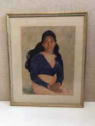 NILS DARDEL. Tryck, ung mexikanska, signerad i tryck.