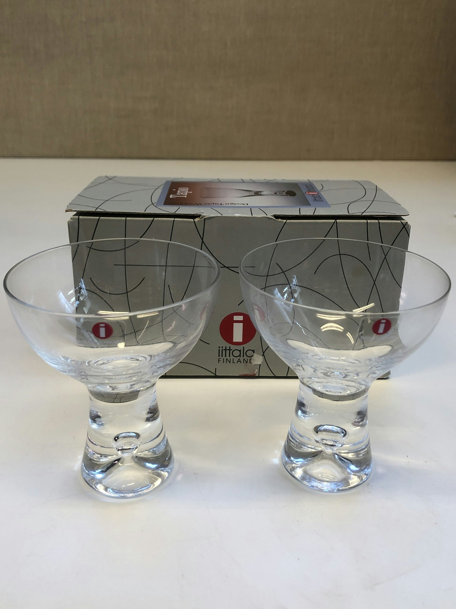 TAPIO WIRKKALA. Cocktailglas 2 st. " Tapio", Iittala, 1900-talets andra hälft.