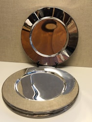 8 PLATES, metal, second half of the 20th century.