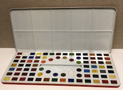 MÅLARLÅDA, plåt, "Page London", vattenfärg, Western Paint Box, England, 1900-talets mitt.