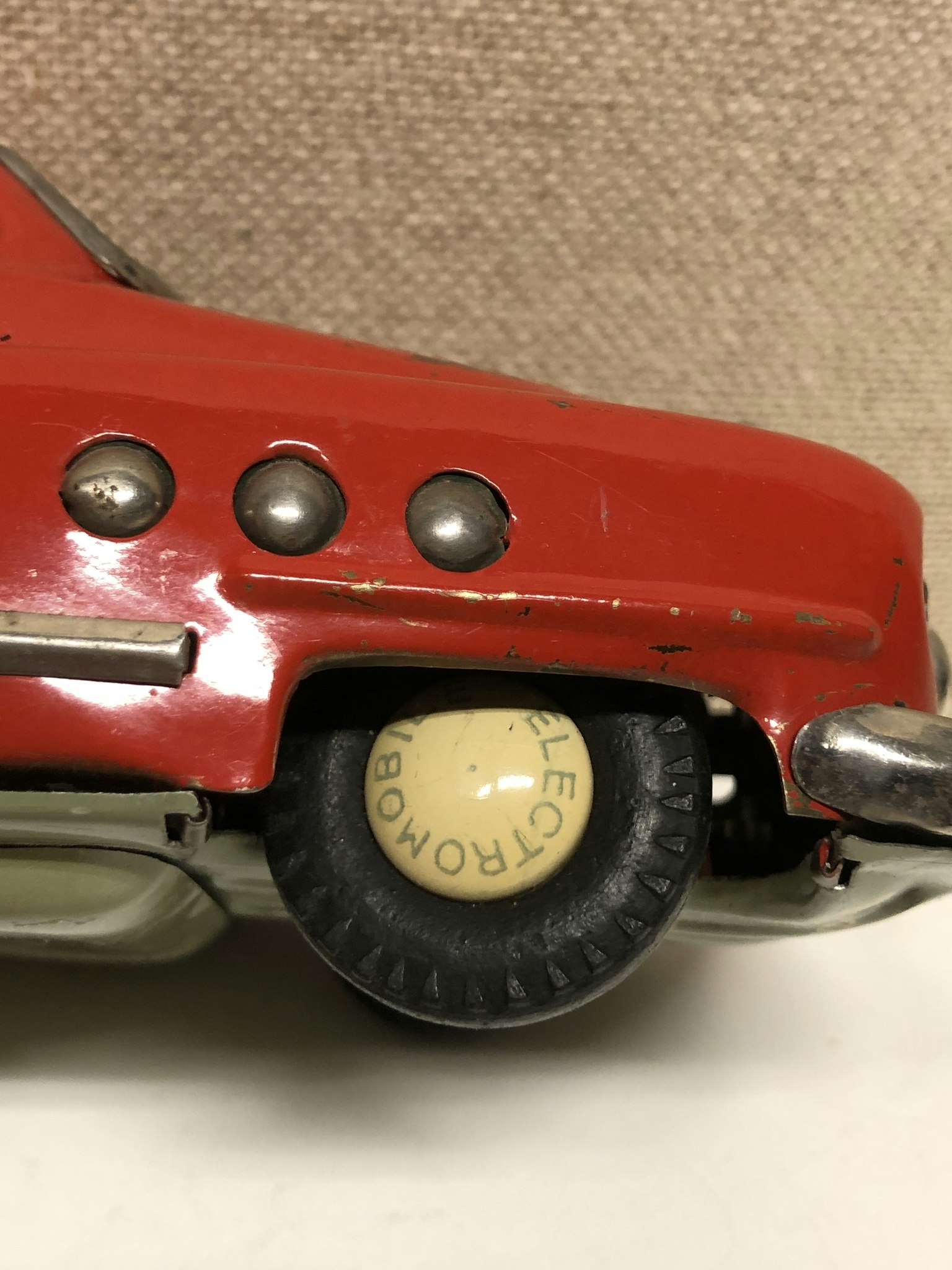 LEKSAKSBIL, plåt, Electromobile, Mizano, Japan, 1900-talets mitt.