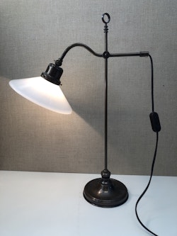 BORDSLAMPA, metall/glas, Konsthantverk AB, 19/2000-tal.