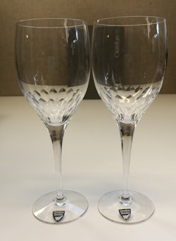 NILS LANDBERG. Vitvinsglas 2 st, " Prelude", Orrefors.