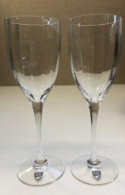 GUNNAR CYREN. Rödvinsglas 2 st, "  Optica Symphony ", Orrefors.