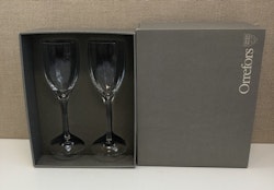 GUNNAR CYREN. Rödvinsglas 2 st, "  Optica Symphony ", Orrefors.