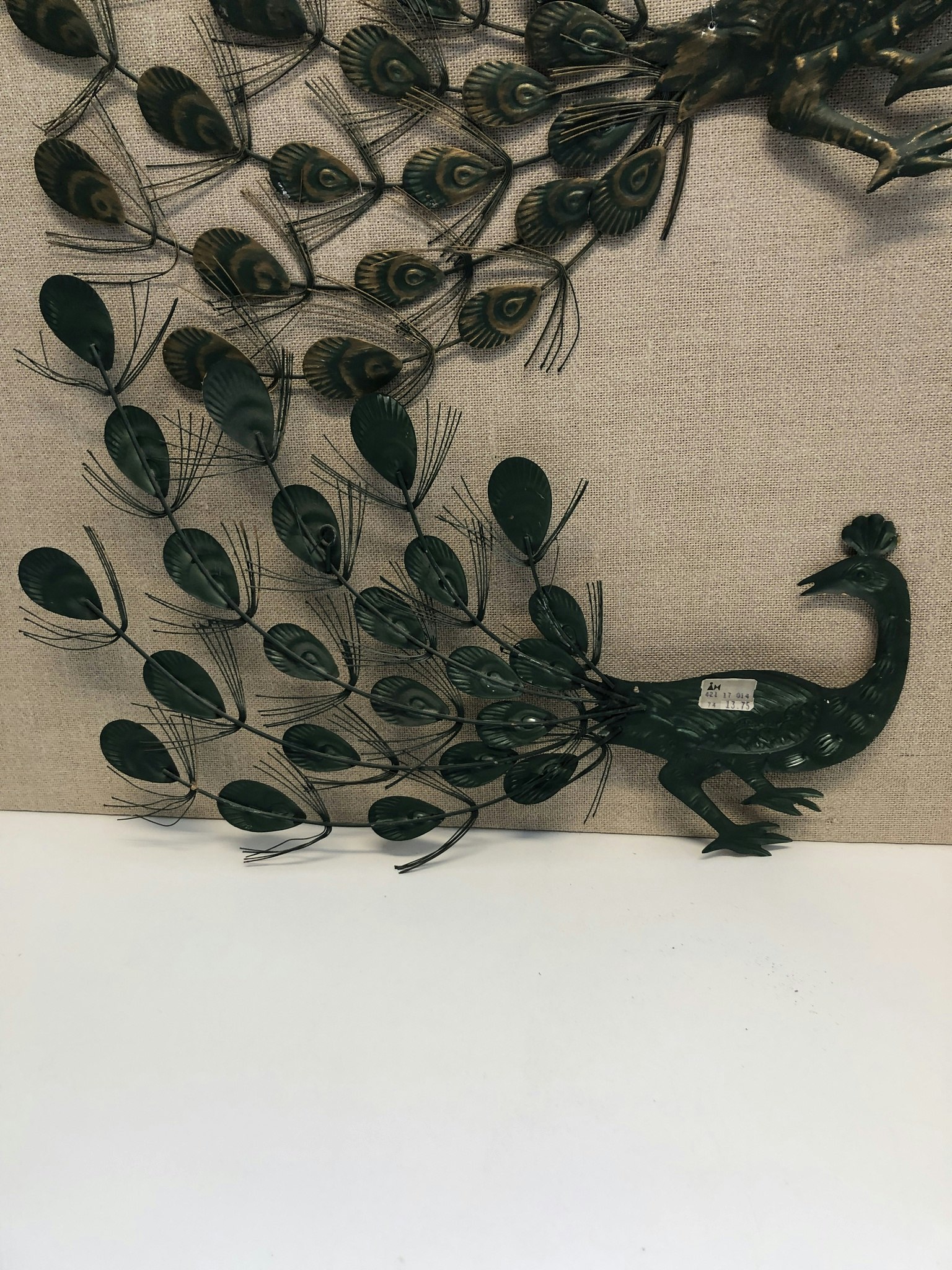WALL DECORATIONS, a pair, metal, peacocks, second half of the 20th century
