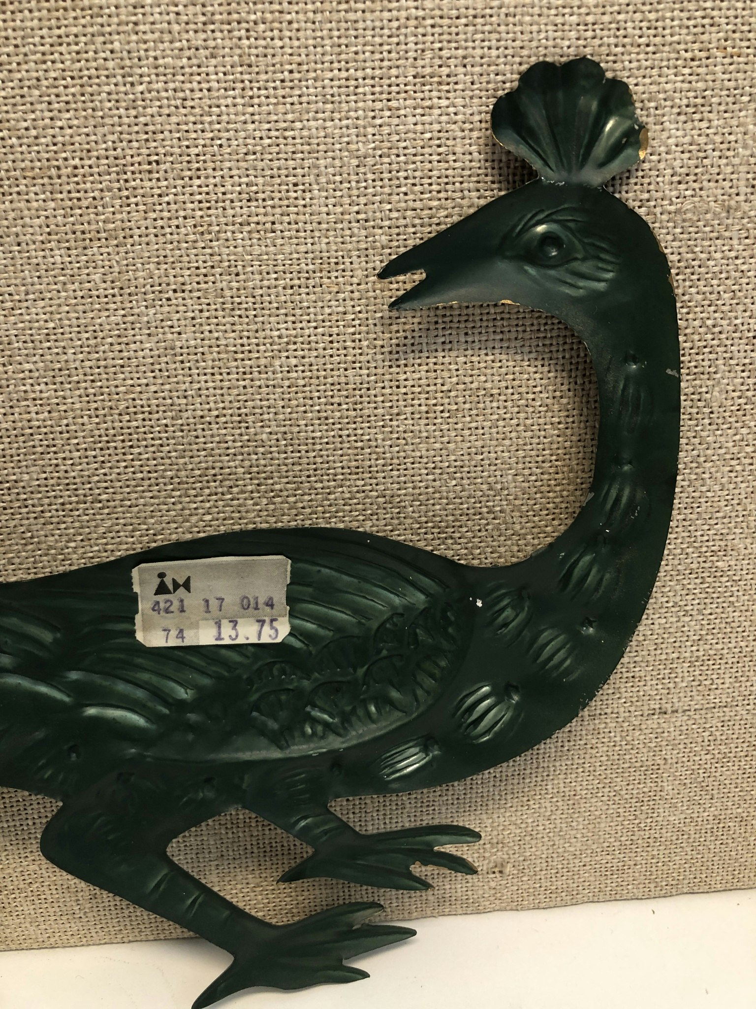 WALL DECORATIONS, a pair, metal, peacocks, second half of the 20th century
