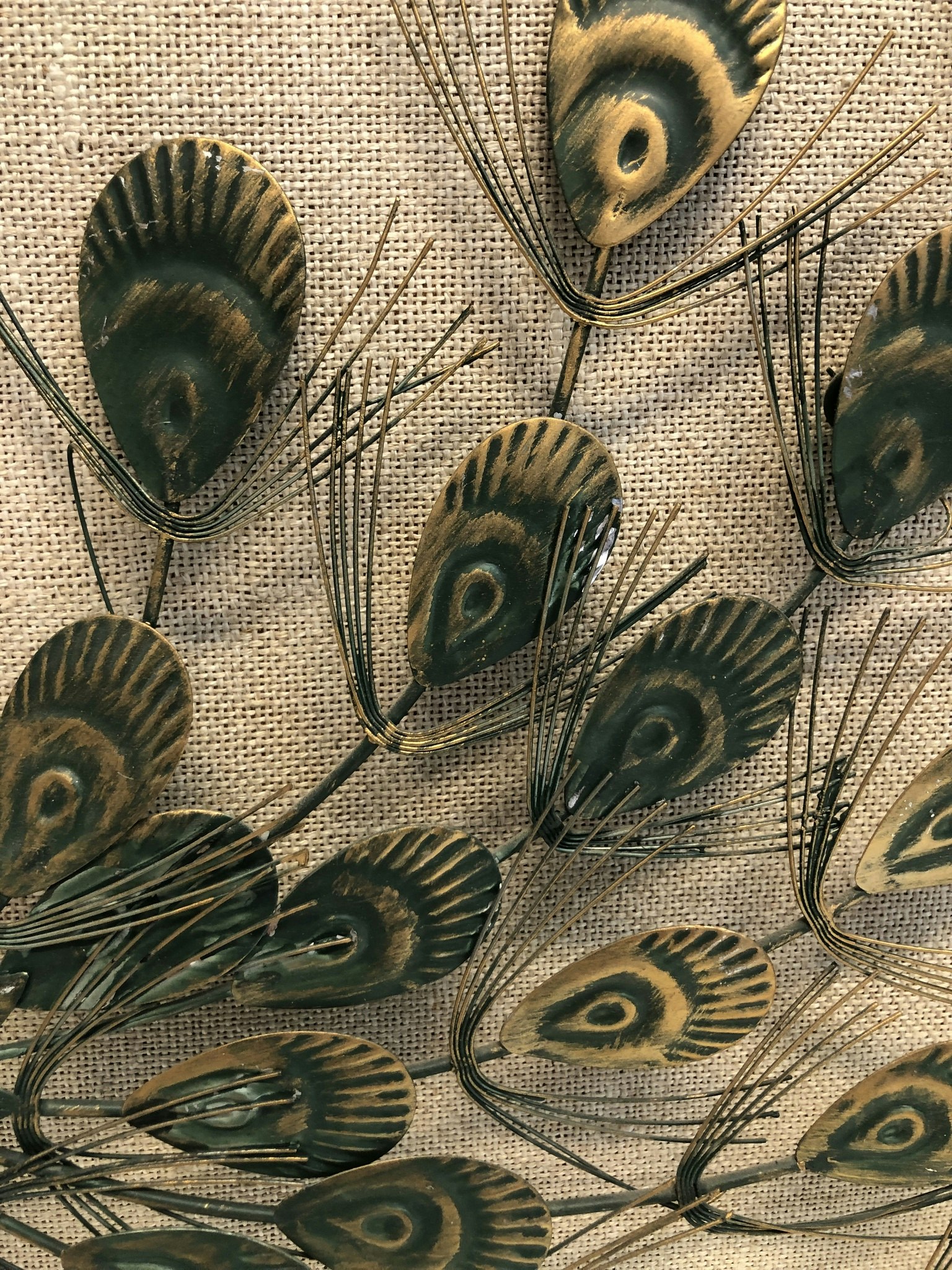 WALL DECORATIONS, a pair, metal, peacocks, second half of the 20th century