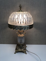 BORDSLAMPA, metall/glas, 1980-tal.
