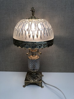 BORDSLAMPA, metall/glas, 1980-tal.