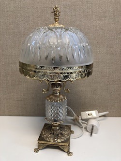 BORDSLAMPA, metall/glas, 1980-tal.