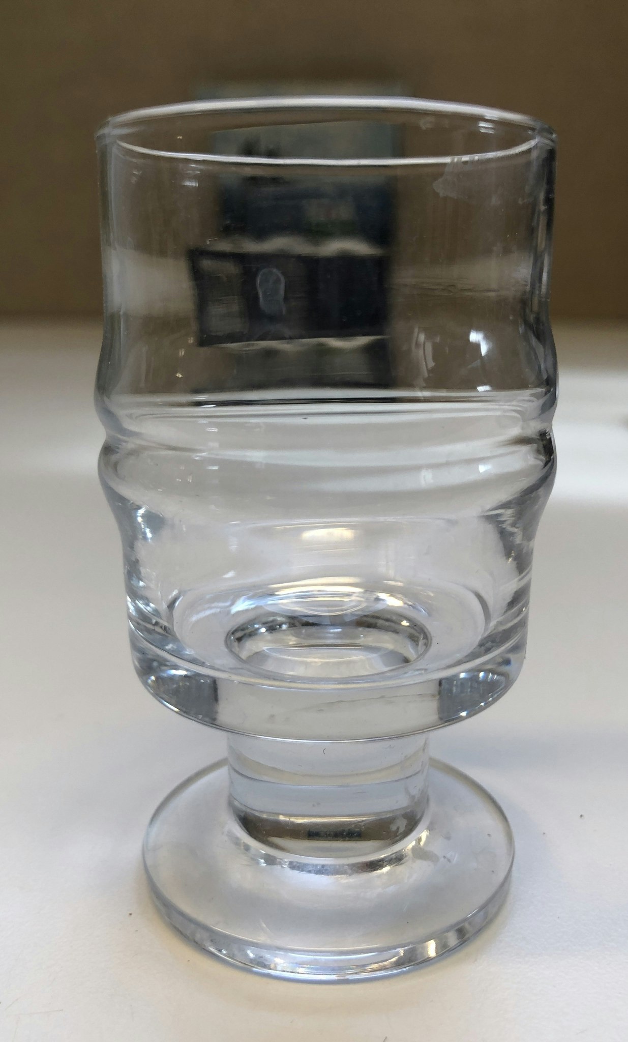 TIMO ASARPANEVA. Schnapps glass 6 pcs. "Drop ring", Pisaranrengas, Iitala, Finland.